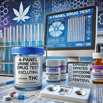 4 Panel (No THC) With Expanded Opiates + OXY + Fentaynl Urine Drug Test